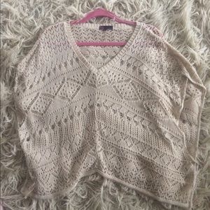 Fringed Beige poncho